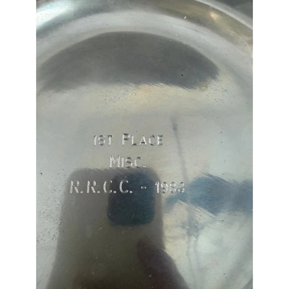Vintage Pewtarex York PA Octagonal Pewter Plate 1983 Trophy R.R.C.C. 8 Inch